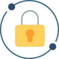 Pad Lock Flat Multicolored Icon Design vector