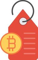 Bitcoin Label Tag Flat Multicolored Icon Design vector