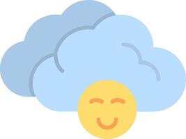 Cloudy Flat Multicolored Icon Design vector