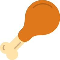 Chicken leg Flat Multicolored Icon Design vector
