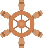 Ship Wheel Flat Multicolored Icon Design vector