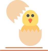 Chick Flat Multicolored Icon Design vector