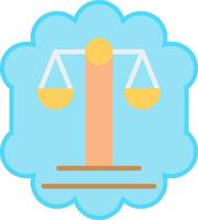 Justice Scale Flat Multicolored Icon Design vector