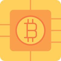 Bitcoin Chip Flat Multicolored Icon Design vector