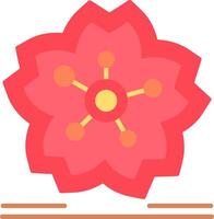 Cherry Blossom Flat Multicolored Icon Design vector