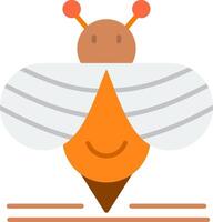 Bee Flat Multicolored Icon Design vector