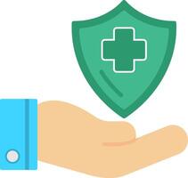 A hand holding a shield with a cross on it vector