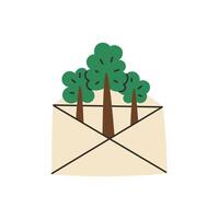 Envelope with Trees instead of Paper vector