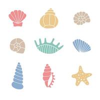 Seashells Colorful Set vector