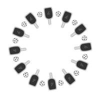 Pickleball Racket Ball Circle Frame vector