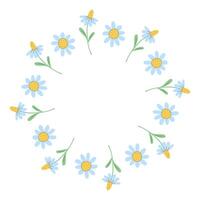 Chamomile Circle Frame vector