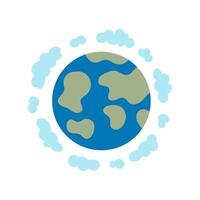 Globe with Clouds and Continents vector