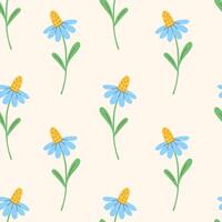 Chamomile Flower Seamless Pattern vector