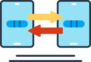 Data Synchronization Flat Multicolored Icon Design vector