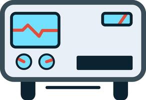 Oscillscope Flat Multicolored Icon Design vector
