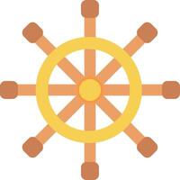 Rudder Flat Multicolored Icon Design vector
