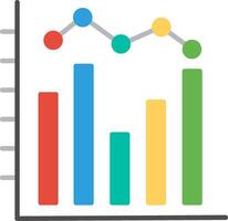 Histogram Flat Multicolored Icon Design vector