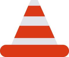 Traffic Cone Flat Multicolored Icon Design vector
