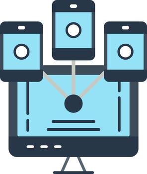 Computer Networks Flat Multicolored Icon Design vector