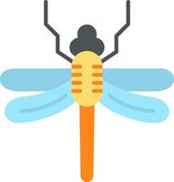 Dragonfly Flat Multicolored Icon Design vector