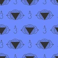 Ajna Chakra Seamless Pattern vector
