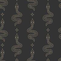 Snake and Star Seamless Pattern vector