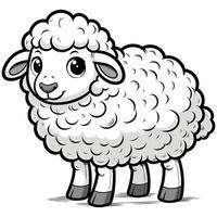 Adorable Cartoon Sheep with Big Eyes and Fluffy Wool for Childrens Designs vector