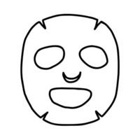 Black Hand Drawn Line Art Face Mask vector