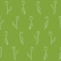 Outline Tulip Seamless Pattern Background for Print Fabric Surface Fashion Wrapping vector