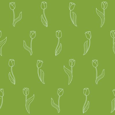 Outline Tulip Seamless Pattern Background for Print Fabric Surface Fashion Wrapping