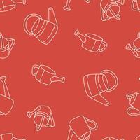Outline Watering Can Seamless Pattern Background for Surface Print Fabric Fashion Wrapping vector