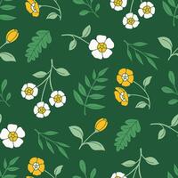Seamless Pattern of Primrose Flower Foliage Background for Fashion Wrapping Print Fabric Surface vector
