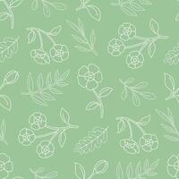 Outline Seamless Pattern of Primrose Flower Foliage Background for Fashion Wrapping Print Fabric vector