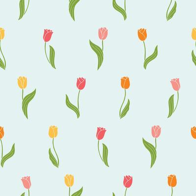 Tulip Seamless Pattern Background for Print Fabric Surface Fashion Wrapping