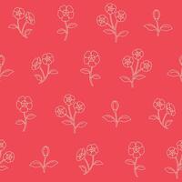 Outline Primrose Flower Seamless Pattern Background for Print Fabric Surface Fashion Wrapping vector