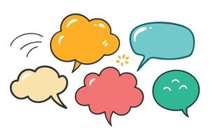 Cartoon Style Speech Bubbles Set with , Colorful, Different Shapes vector