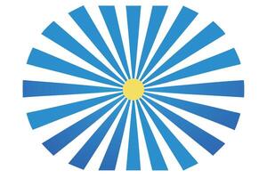 Sunlight Rays Icon With Yellow Circle, Blue Gradient on Transparent Background vector