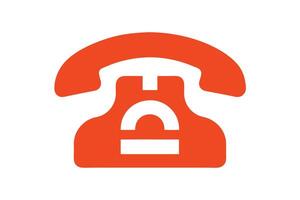 Orange Phone Icon with Clean Bold Lines Image vector