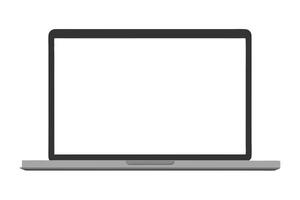 Gray Laptop with Blank White Screen Display Isolated vector