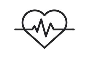 Heart with Pulse Line Icon Health and Fitness Symbol vector