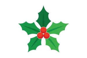 Mistletoe With Red Berries and Green Leaves Isolated on a Transparent Background vector