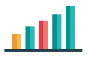 Simple Colorful Bar Chart with Rising Columns Flat Design vector
