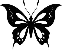 Butterfly Silhouette with Intricate Wing Designs on Transparent Background vector
