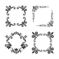 Ornament Frames Collection with Floral, Swirls and Leaf Designs on White Background vector