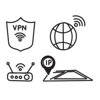 vpn icon set, wifi, internet, internet router, wifi router, wifi router icon, vector