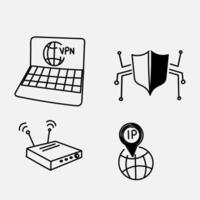 icons of internet, laptop, and internet connection vector