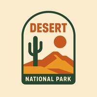Visiting Desert National Park Featuring Cactus and Mountain Illustration vector