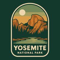Mountain Landscape Illustration with River and Forest in Retro Style vector