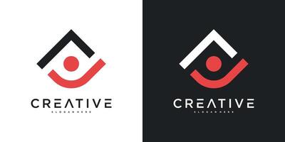 Human logo icon design with simple shapes vector