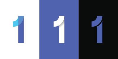 Set of number 1 logo design. Premium vector